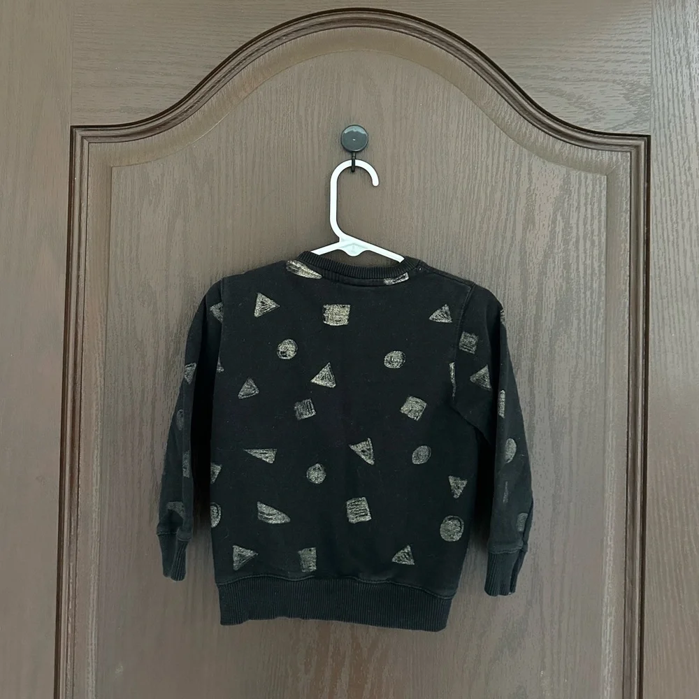 3/$15 Zara Baby Boy Black Geometric Print Sweatshirt 18-24 M Minimalist